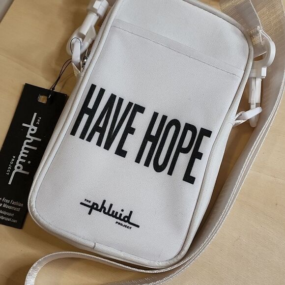 White Crossbody Bag Purse Canvas Zipper Crossbody Adjustable Equality LBGTQ New - Picture 2 of 5